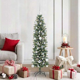 Árbol Navideño Artificial Delgado con 150 LED verde y 150 cm