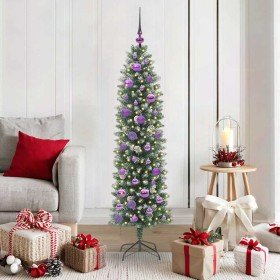 Árbol Navideño Artificial Delgado con 150 LED verde y 150 cm