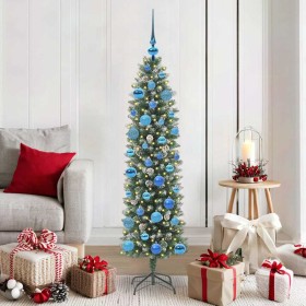 Árbol Navideño Artificial Delgado con 150 LED verde y 150 cm
