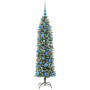 Árbol Navideño Artificial Delgado con 150 LED verde y 150 cm