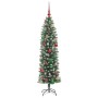 Árbol Navideño Artificial Delgado con 150 LED verde y 150 cm