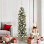 Árbol Navideño Artificial Delgado con 300 LED Verde 180 cm