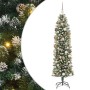 Árbol Navideño Artificial Delgado con 300 LED Verde 180 cm