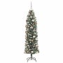 Árbol Navideño Artificial Delgado con 300 LED Verde 180 cm
