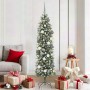 Árbol Navideño Artificial Delgado con 300 LED Verde 180 cm