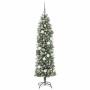 Árbol Navideño Artificial Delgado con 300 LED Verde 180 cm