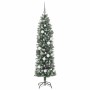 Árbol Navideño Artificial Delgado con 300 LED Verde 180 cm