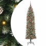 Árbol Navideño Artificial Delgado con 300 LED verde y 180 cm