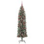 Árbol Navideño Artificial Delgado con 300 LED verde y 180 cm