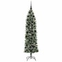 Árbol Navideño Artificial Delgado con 300 LED verde y 180 cm