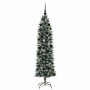 Árbol Navideño Artificial Delgado con 300 LED verde y 180 cm