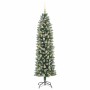 Árbol Navideño Artificial Delgado con 300 LED verde y 180 cm