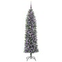 Árbol Navideño Artificial Delgado con 300 LED verde y 180 cm