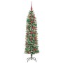 Árbol Navideño Artificial Delgado con 300 LED verde y 180 cm
