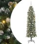 Árbol Navideño Artificial Delgado con 300 LED Verde 210 cm