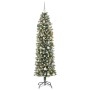 Árbol Navideño Artificial Delgado con 300 LED Verde 210 cm