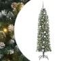 Árbol Navideño Artificial Delgado con 300 LED Verde 210 cm