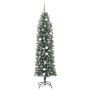 Árbol Navideño Artificial Delgado con 300 LED Verde 210 cm