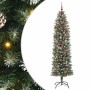 Árbol Navideño Artificial Delgado con 300 LED verde y 210 cm