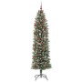 Árbol Navideño Artificial Delgado con 300 LED verde y 210 cm