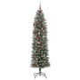 Árbol Navideño Artificial Delgado con 300 LED verde y 210 cm