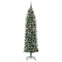 Árbol Navideño Artificial Delgado con 300 LED verde y 210 cm