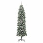 Árbol Navideño Artificial Delgado con 300 LED verde y 210 cm