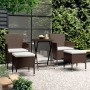 Set de bistró de jardín 5 pzas ratán PE vidrio templado marrón