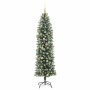 Árbol Navideño Artificial Delgado con 300 LED verde y 210 cm