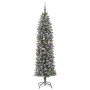 Árbol Navideño Artificial Delgado con 300 LED verde y 210 cm
