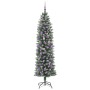 Árbol Navideño Artificial Delgado con 300 LED verde y 210 cm