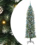Árbol Navideño Artificial Delgado con 300 LED verde y 210 cm