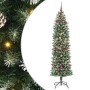 Árbol Navideño Artificial Delgado con 300 LED verde y 210 cm