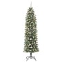 Árbol Navideño Artificial Delgado con 300 LED Verde 240 cm
