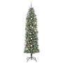 Árbol Navideño Artificial Delgado con 300 LED Verde 240 cm