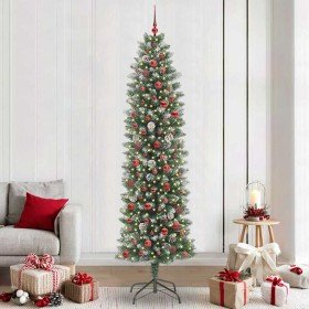 Árbol Navideño Artificial Delgado con 300 LED verde y 240 cm