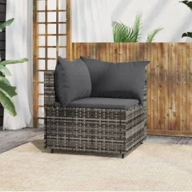 Garden corner sofa with gray synthetic rattan cushions by vidaXL, Outdoor sofas - Ref: Foro24-319761, Price: 80,17 €, Discoun...