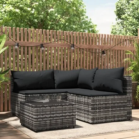 4-piece garden furniture set and gray synthetic rattan cushions by vidaXL, Outdoor sofas - Ref: Foro24-319765, Price: 316,10 ...