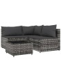 4-piece garden furniture set and gray synthetic rattan cushions by vidaXL, Outdoor sofas - Ref: Foro24-319765, Price: 321,55 ...