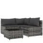 4-teiliges Gartenmöbel-Set und graue synthetische Rattankissen von vidaXL, Outdoor-Sofas - Ref: Foro24-319765, Preis: 322,08 ...