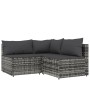4-piece garden furniture set and gray synthetic rattan cushions by vidaXL, Outdoor sofas - Ref: Foro24-319765, Price: 321,55 ...