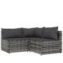 4-piece garden furniture set and gray synthetic rattan cushions by vidaXL, Outdoor sofas - Ref: Foro24-319765, Price: 316,10 ...