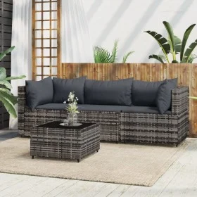 4-piece garden furniture set and gray synthetic rattan cushions by vidaXL, Outdoor sofas - Ref: Foro24-319767, Price: 262,64 ...