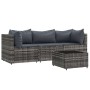 4-teiliges Gartenmöbel-Set und graue synthetische Rattankissen von vidaXL, Outdoor-Sofas - Ref: Foro24-319767, Preis: 275,42 ...