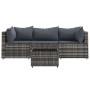 4-teiliges Gartenmöbel-Set und graue synthetische Rattankissen von vidaXL, Outdoor-Sofas - Ref: Foro24-319767, Preis: 275,42 ...