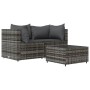 3-teiliges Gartenmöbel-Set und graue synthetische Rattankissen von vidaXL, Outdoor-Sofas - Ref: Foro24-319763, Preis: 194,12 ...