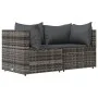 3-teiliges Gartenmöbel-Set und graue synthetische Rattankissen von vidaXL, Outdoor-Sofas - Ref: Foro24-319763, Preis: 190,91 ...