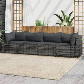 4-piece garden furniture set and gray synthetic rattan cushions by vidaXL, Outdoor sofas - Ref: Foro24-319768, Price: 278,41 ...