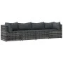 4-teiliges Gartenmöbel-Set und graue synthetische Rattankissen von vidaXL, Outdoor-Sofas - Ref: Foro24-319768, Preis: 277,59 ...