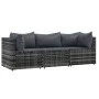 3-teiliges Gartenmöbel-Set und graue synthetische Rattankissen von vidaXL, Outdoor-Sofas - Ref: Foro24-319766, Preis: 206,28 ...